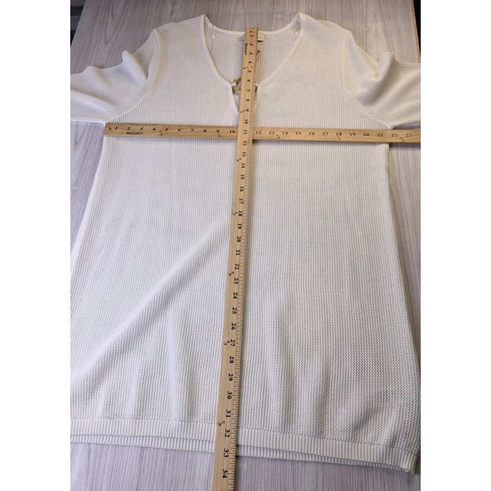 NEW House of Harlow 1960 Women's Boho Crochet Knit Dress XL Beach Cover Up White - Picture 6 of 7